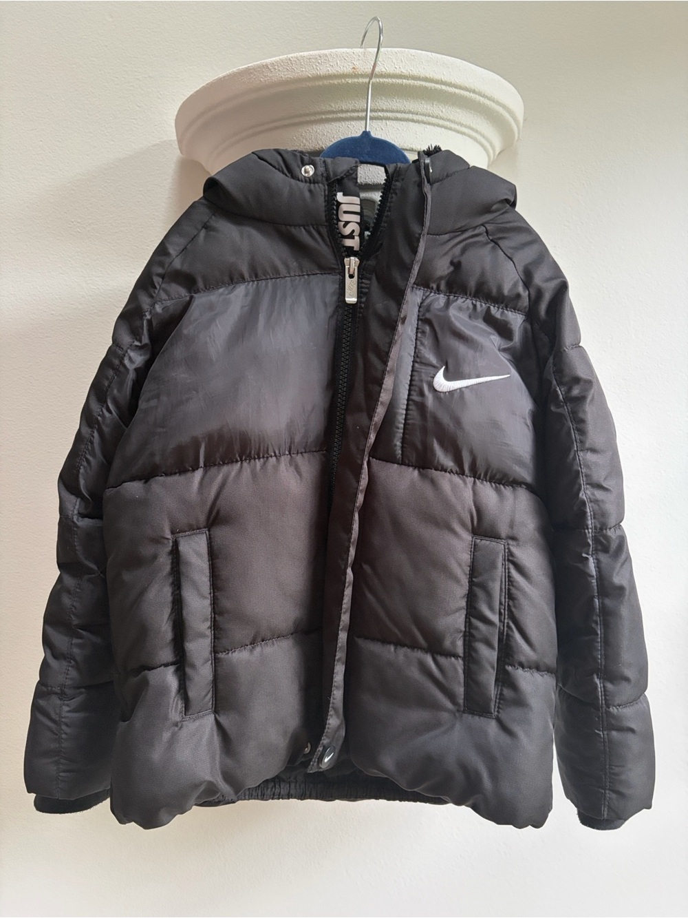 Nike Black Youth Puffer Jacket with Hood
